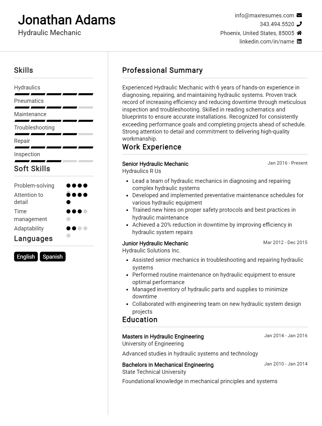 hydraulic-mechanic-resume-sample