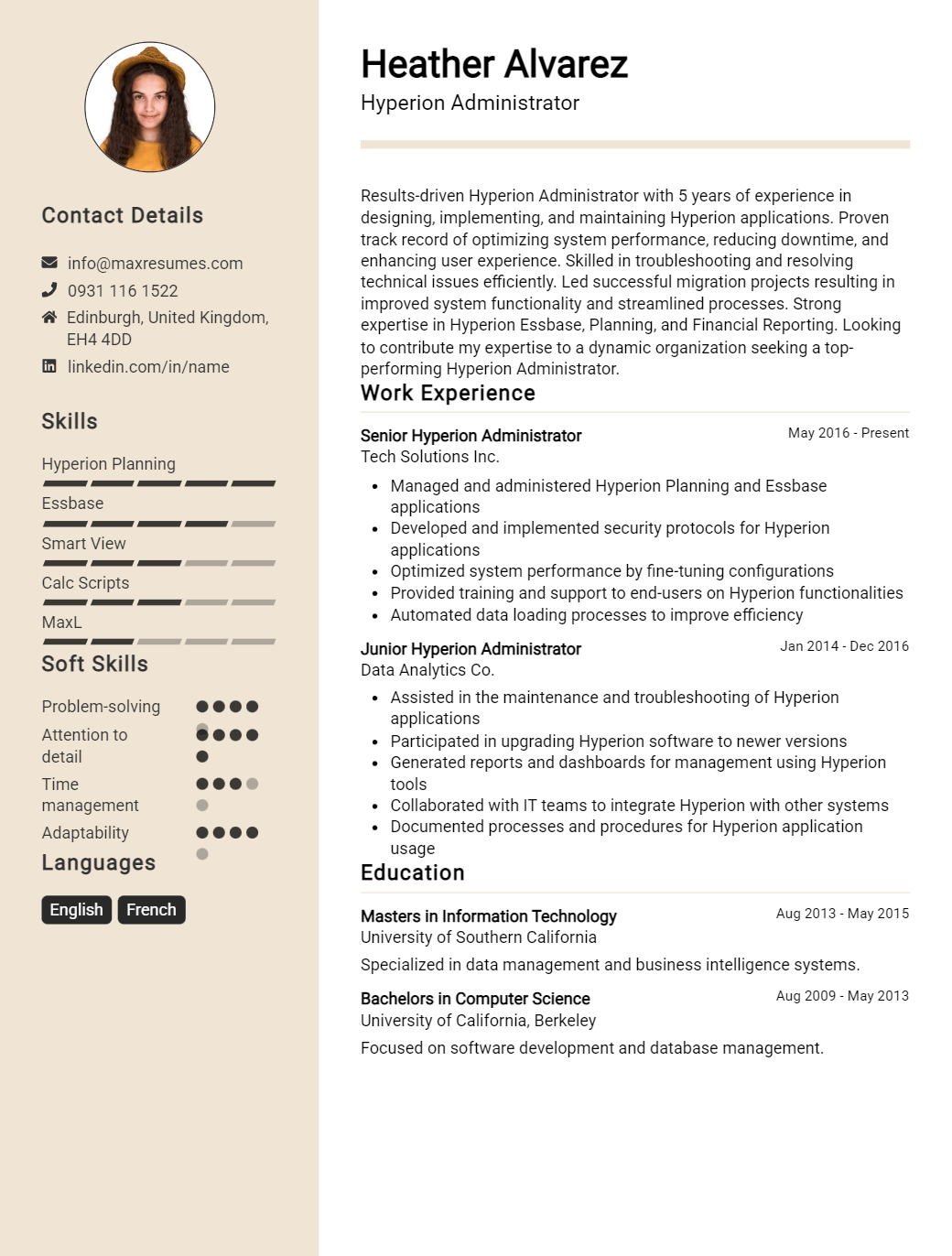 hyperion-administrator-resume-sample