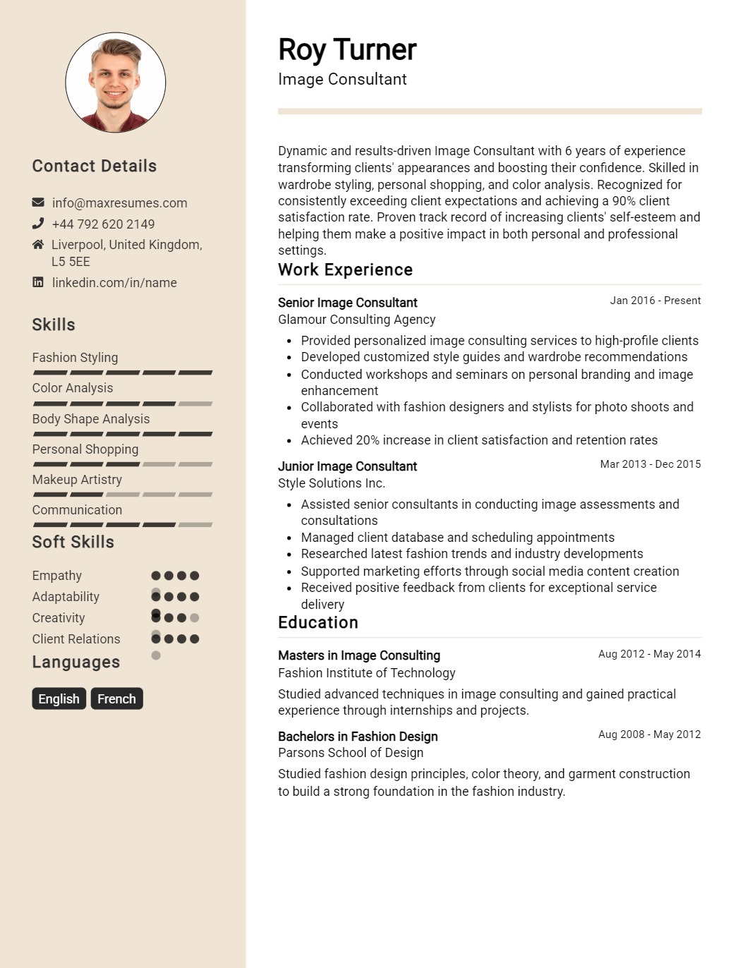 image-consultant-resume-sample