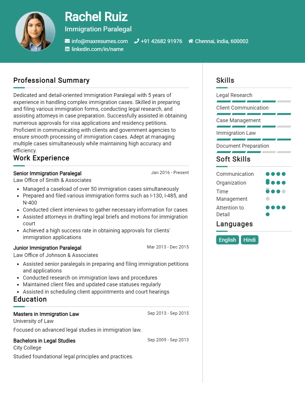 immigration-paralegal-resume-sample