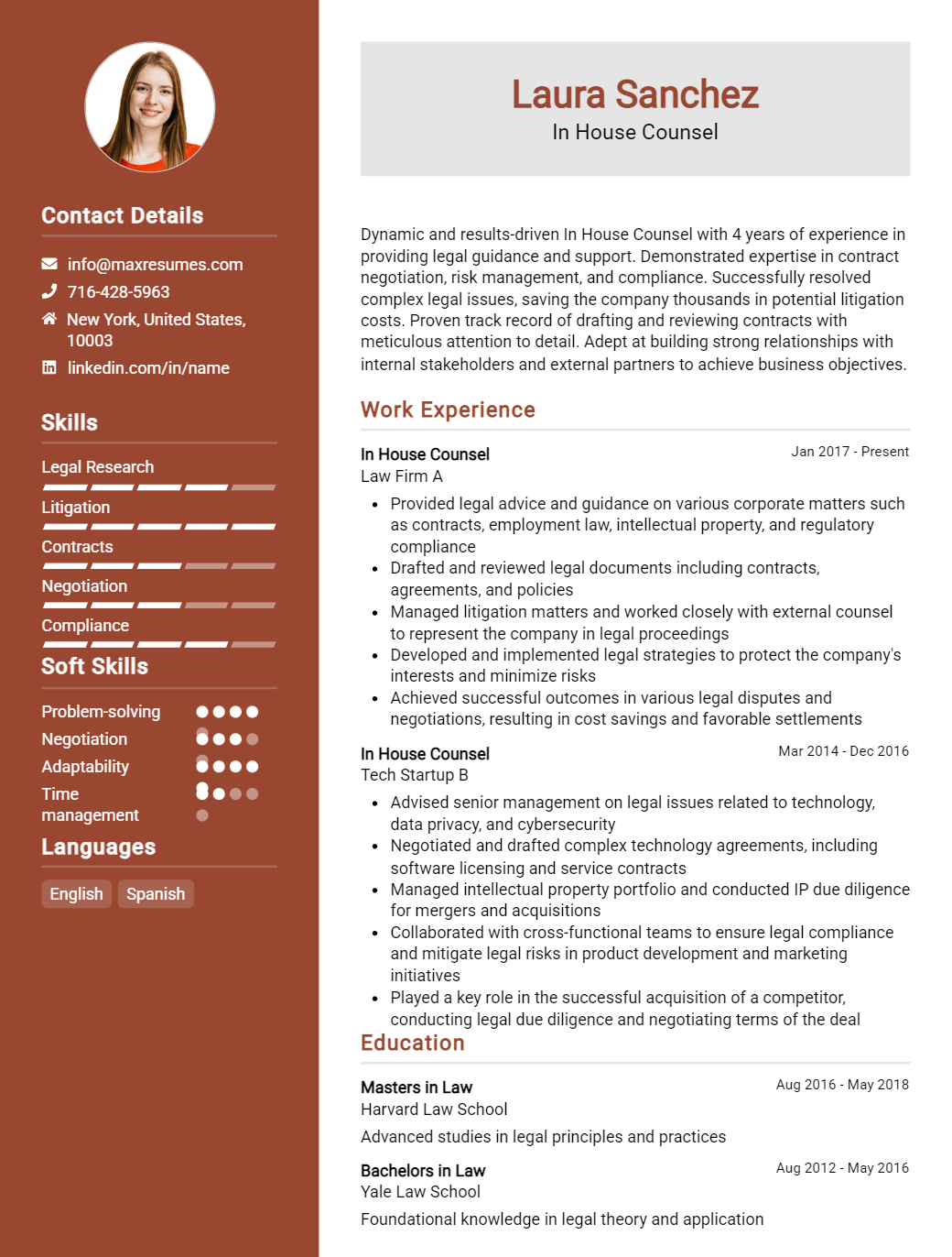 in-house-counsel-resume-sample