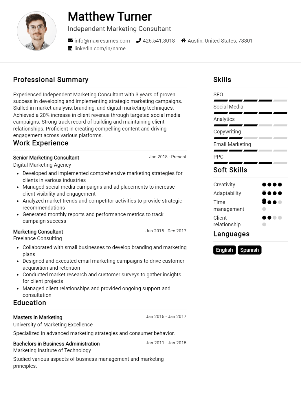 independent-marketing-consultant-resume-sample