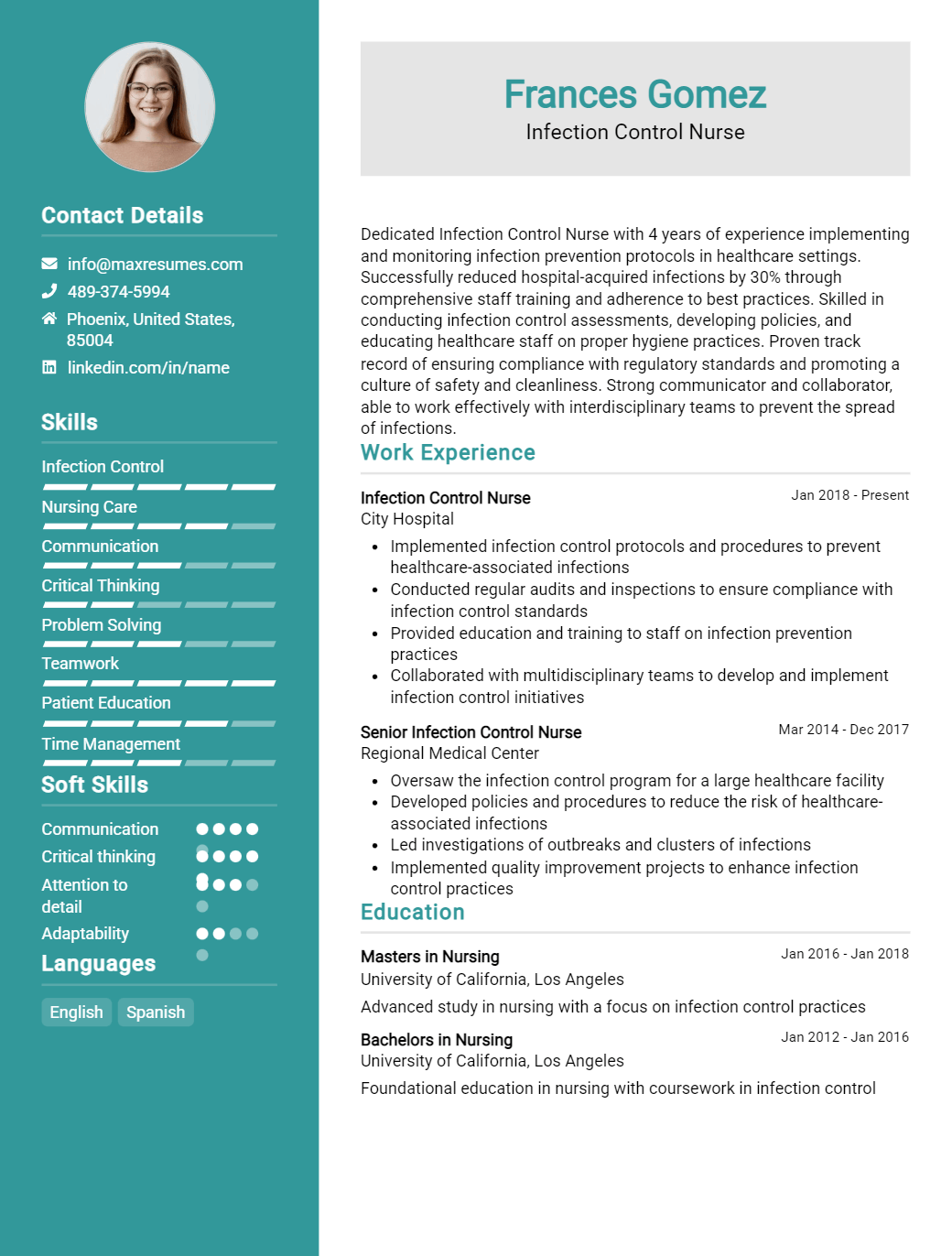 infection-control-nurse-resume-sample