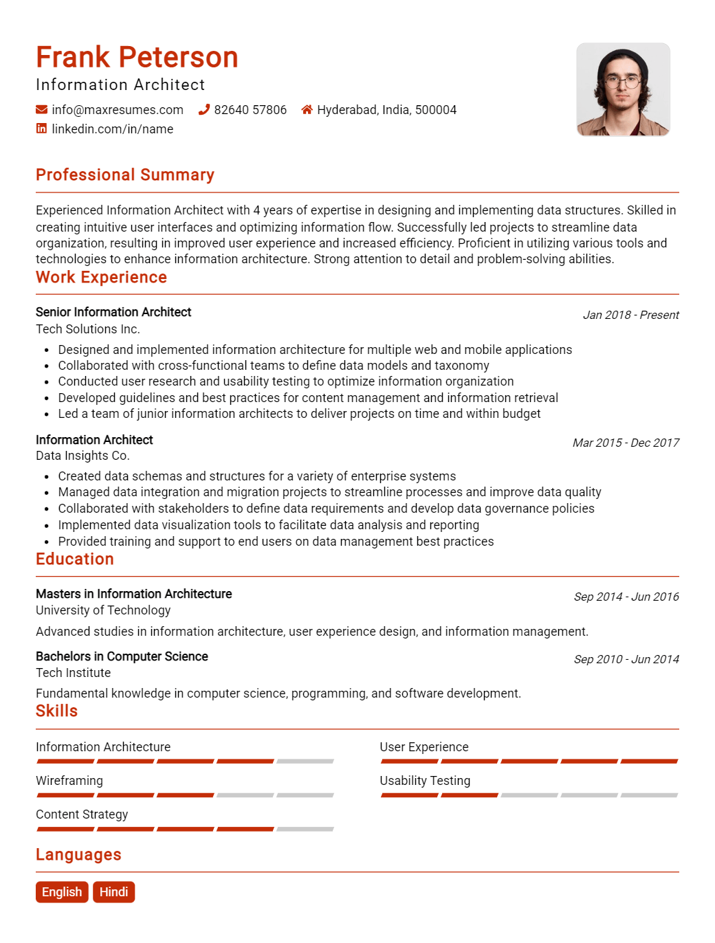 information-architect-resume-sample