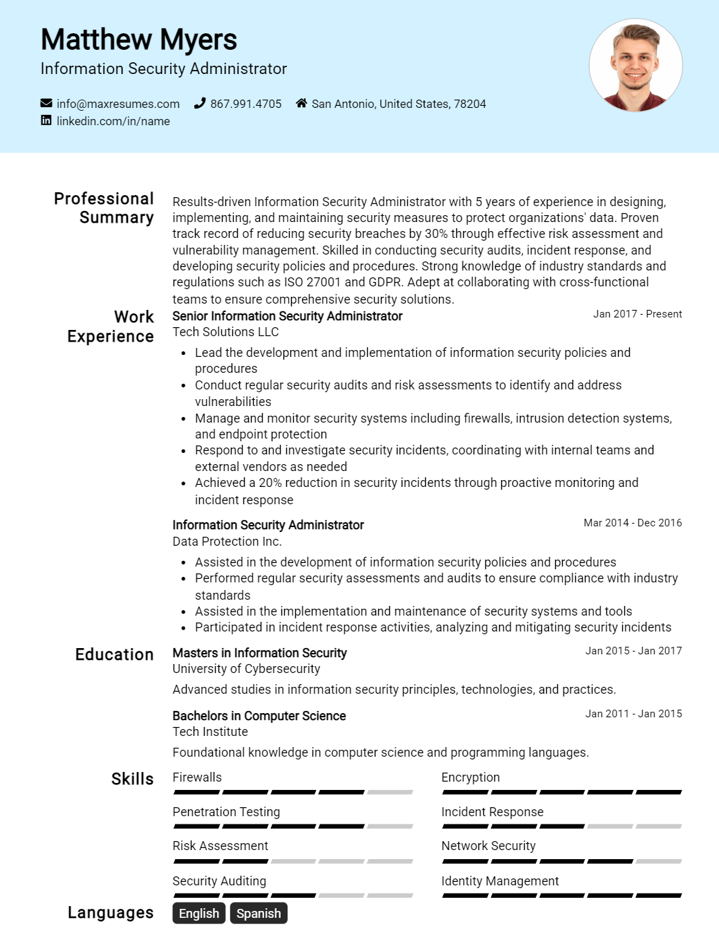 information-security-administrator-resume-sample