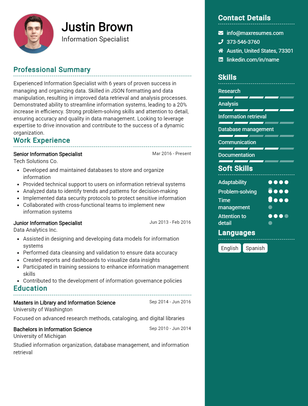 information-specialist-resume-sample