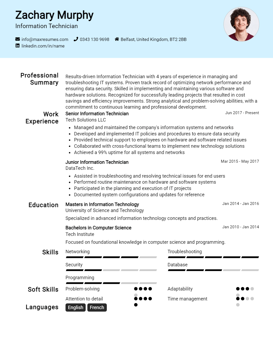 information-technician-resume-sample