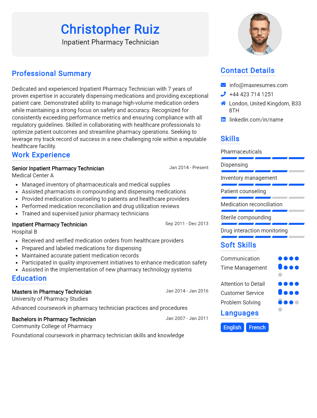 inpatient-pharmacy-technician-resume-sample