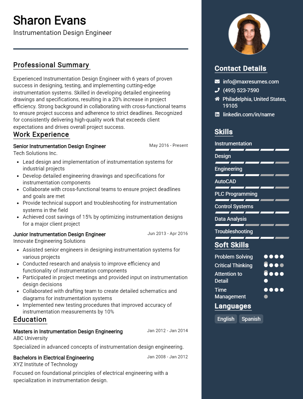 instrumentation-design-engineer-resume-sample