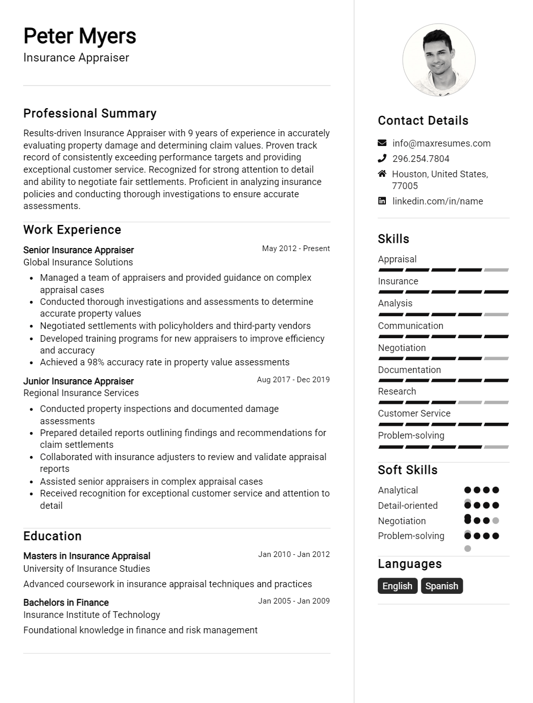 appraiser-resume-sample