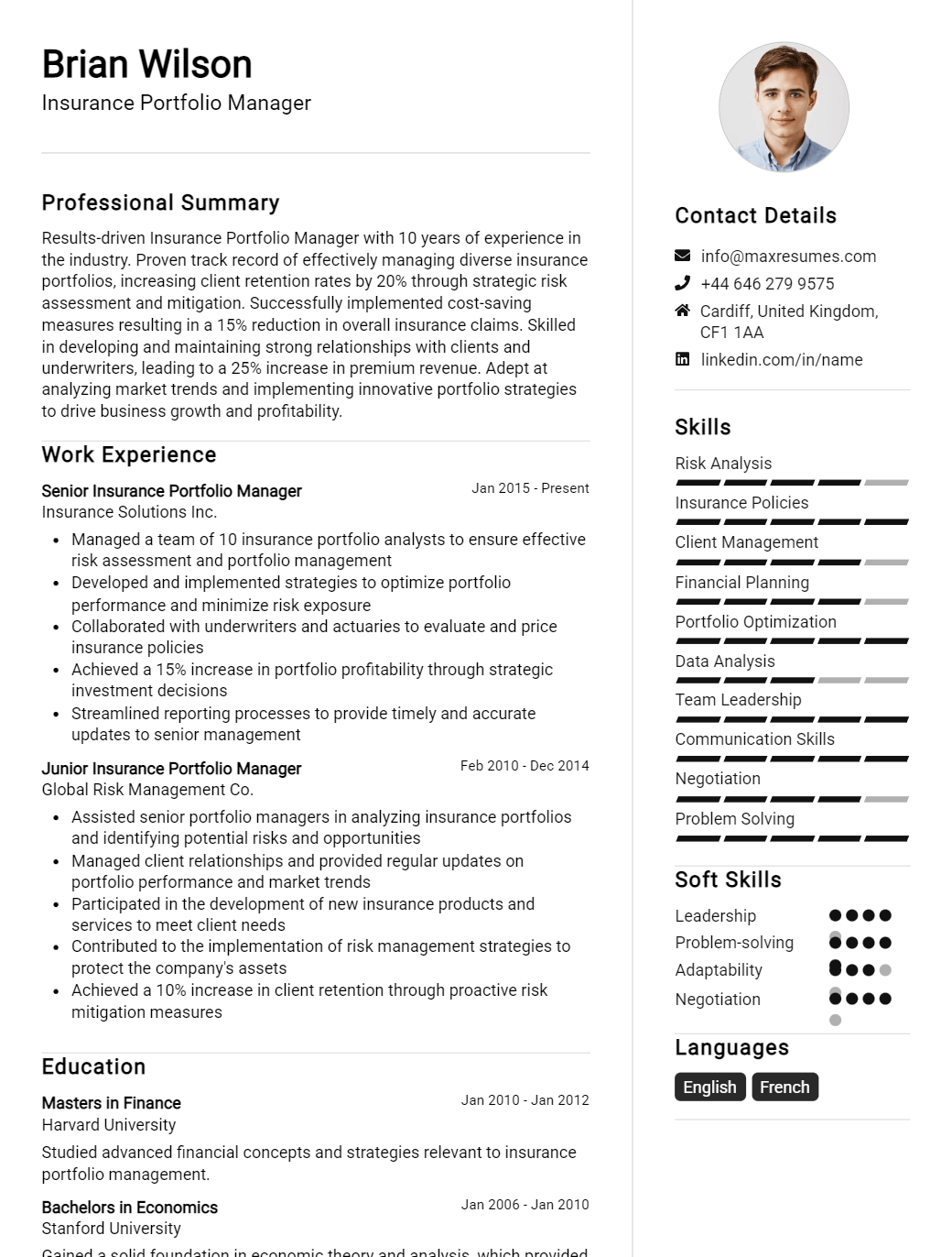 portfolio-manager-resume-sample