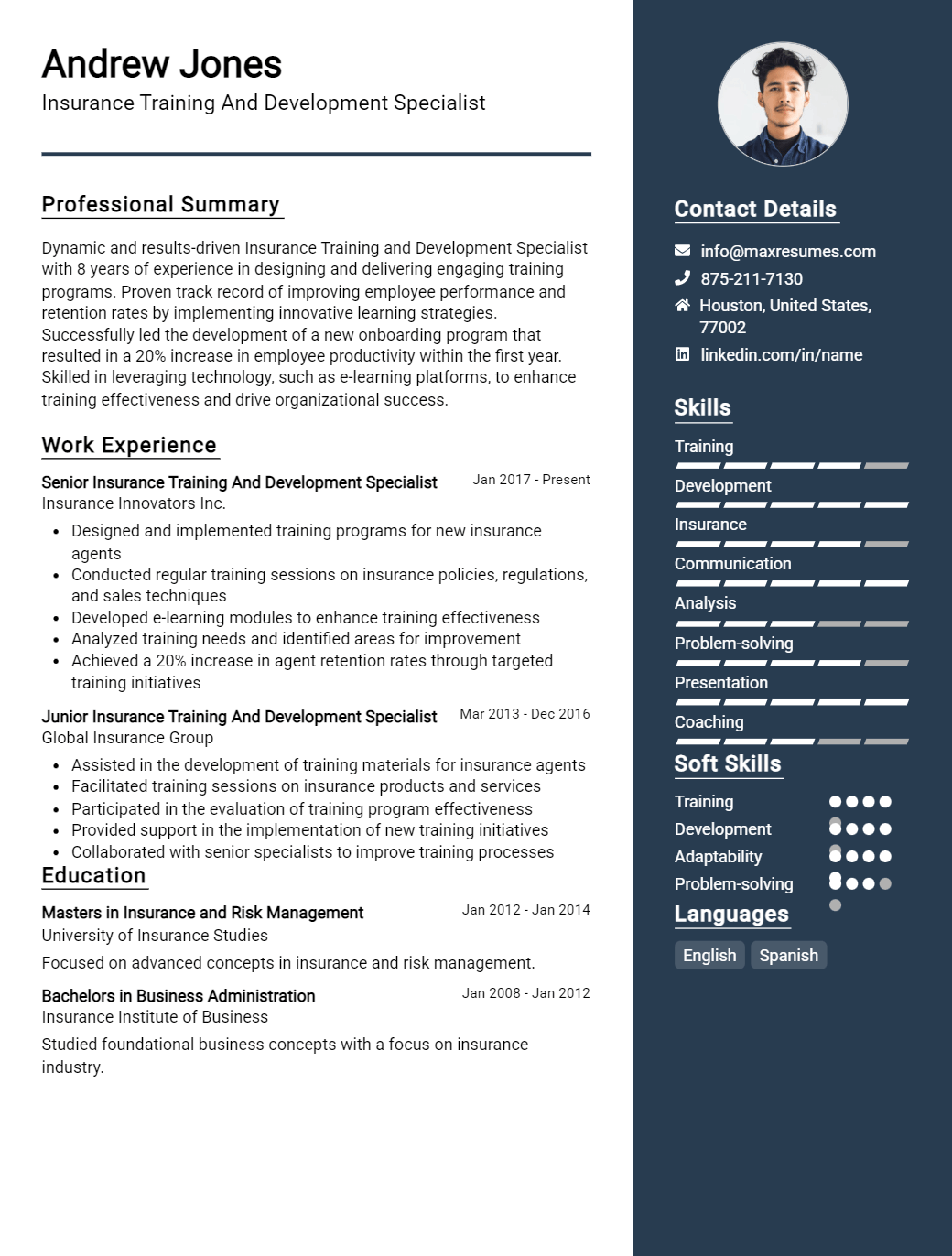 training-and-development-specialist-resume-sample