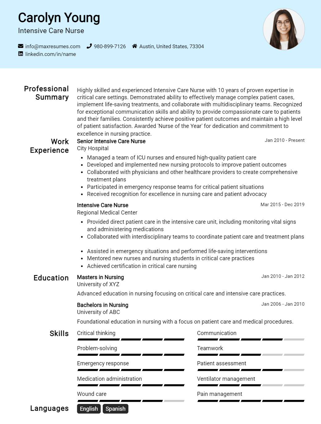intensive-care-nurse-resume-sample