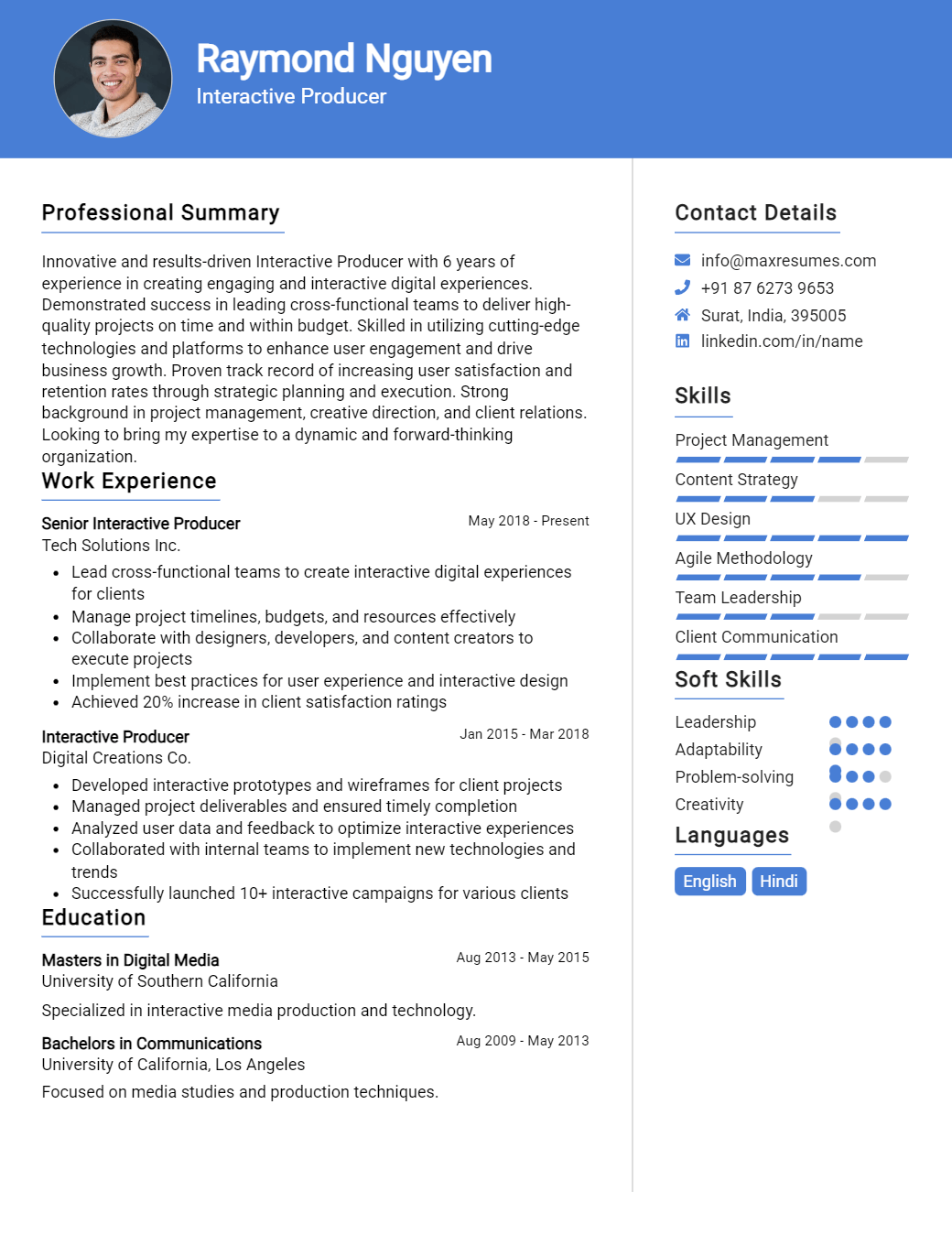 interactive-producer-resume-sample