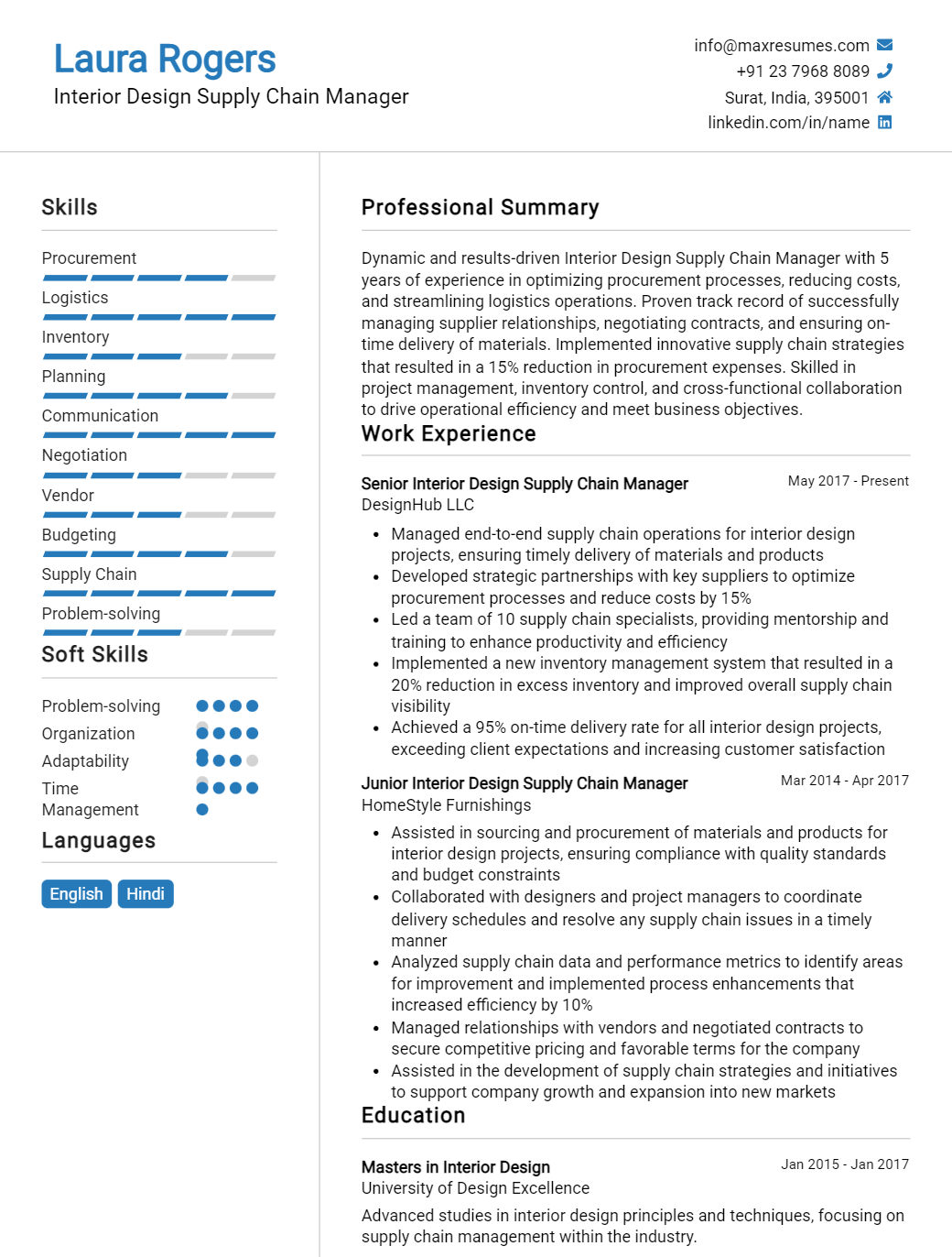 supply-chain-manager-resume-sample