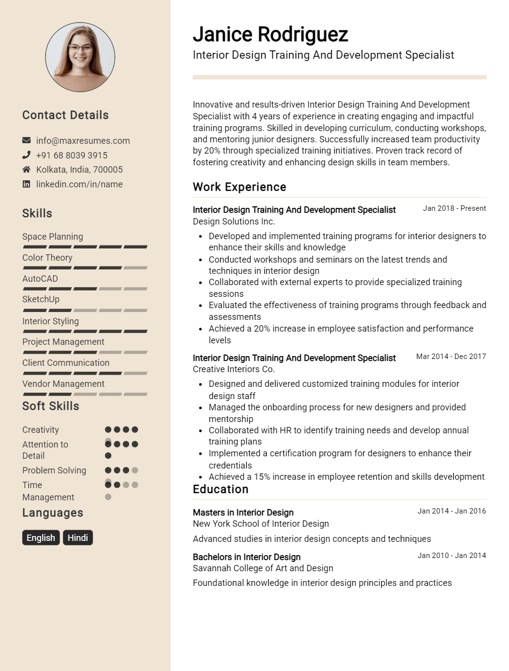 training-and-development-specialist-resume-sample