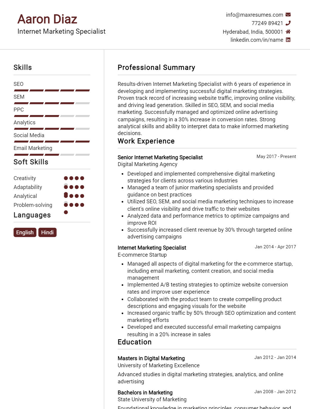 internet-marketing-specialist-resume-sample