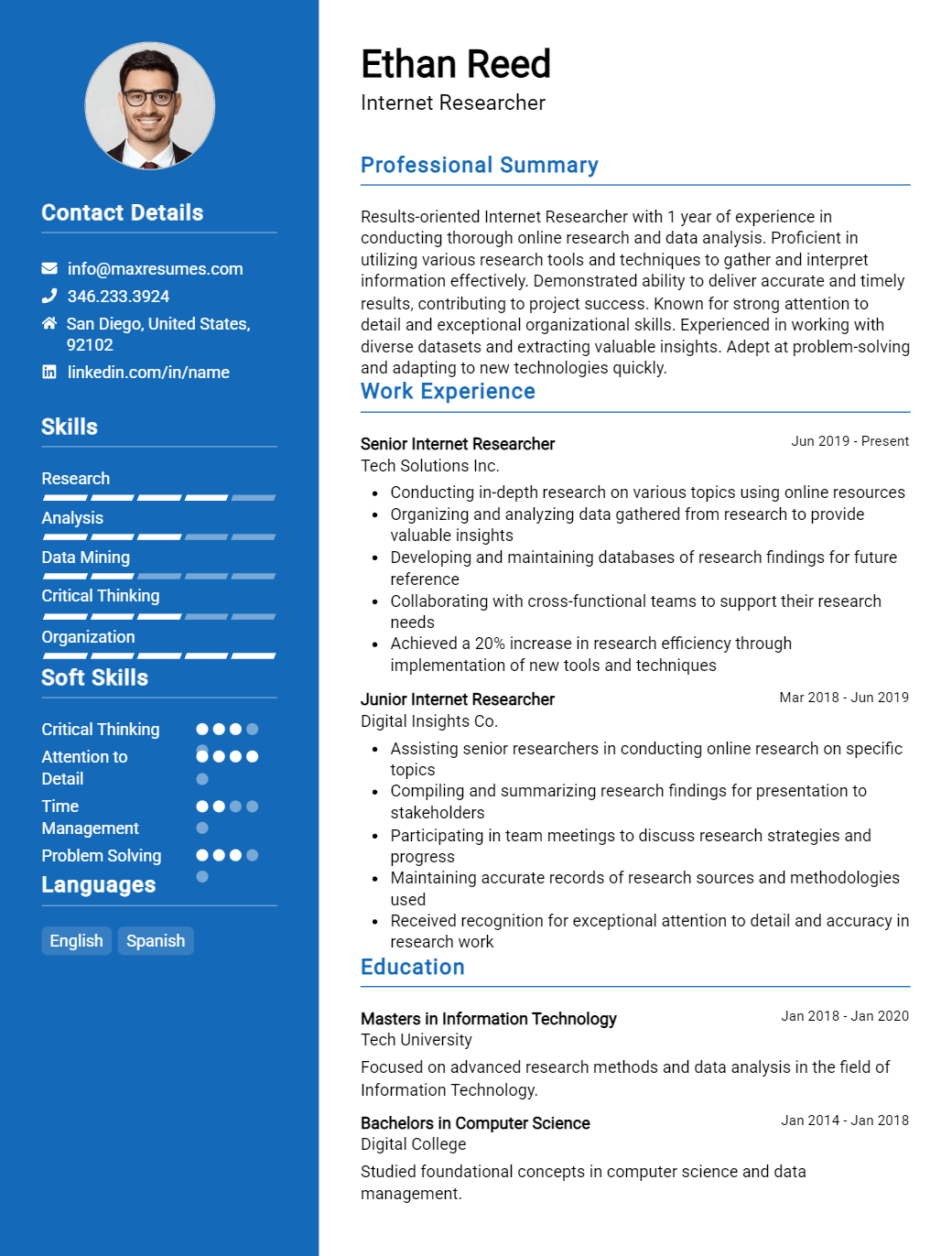 internet-researcher-resume-sample