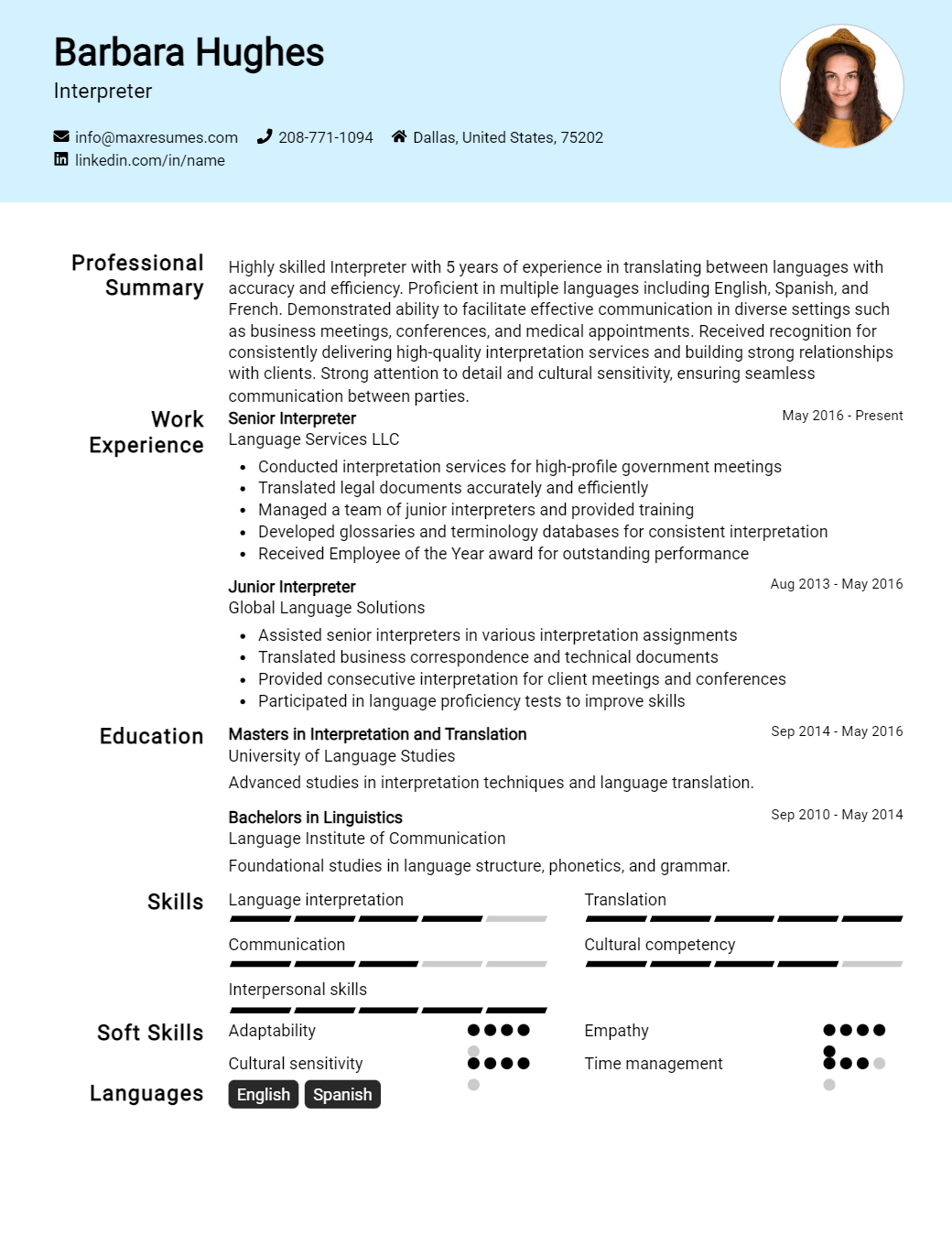 interpreter-resume-sample