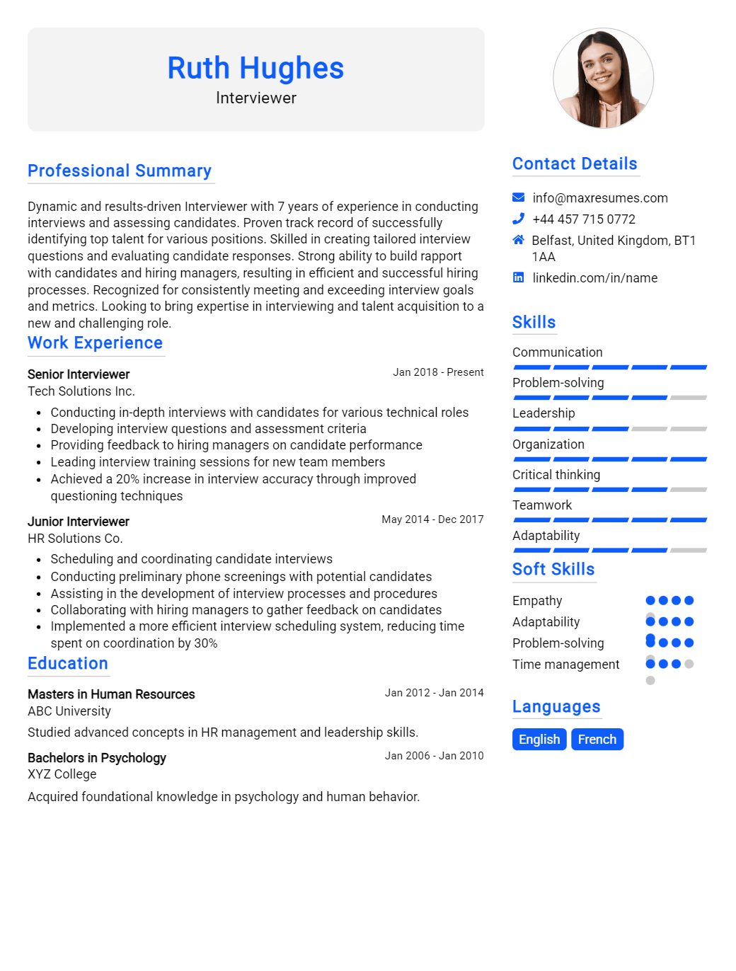 interviewer-resume-sample