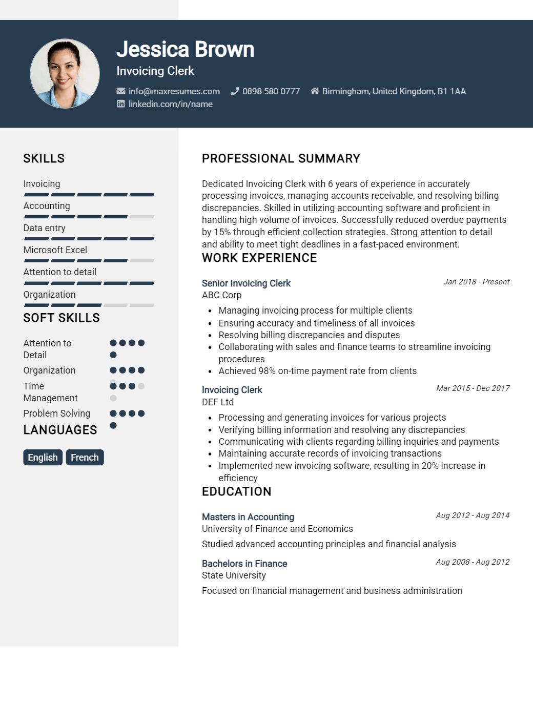 invoicing-clerk-resume-sample