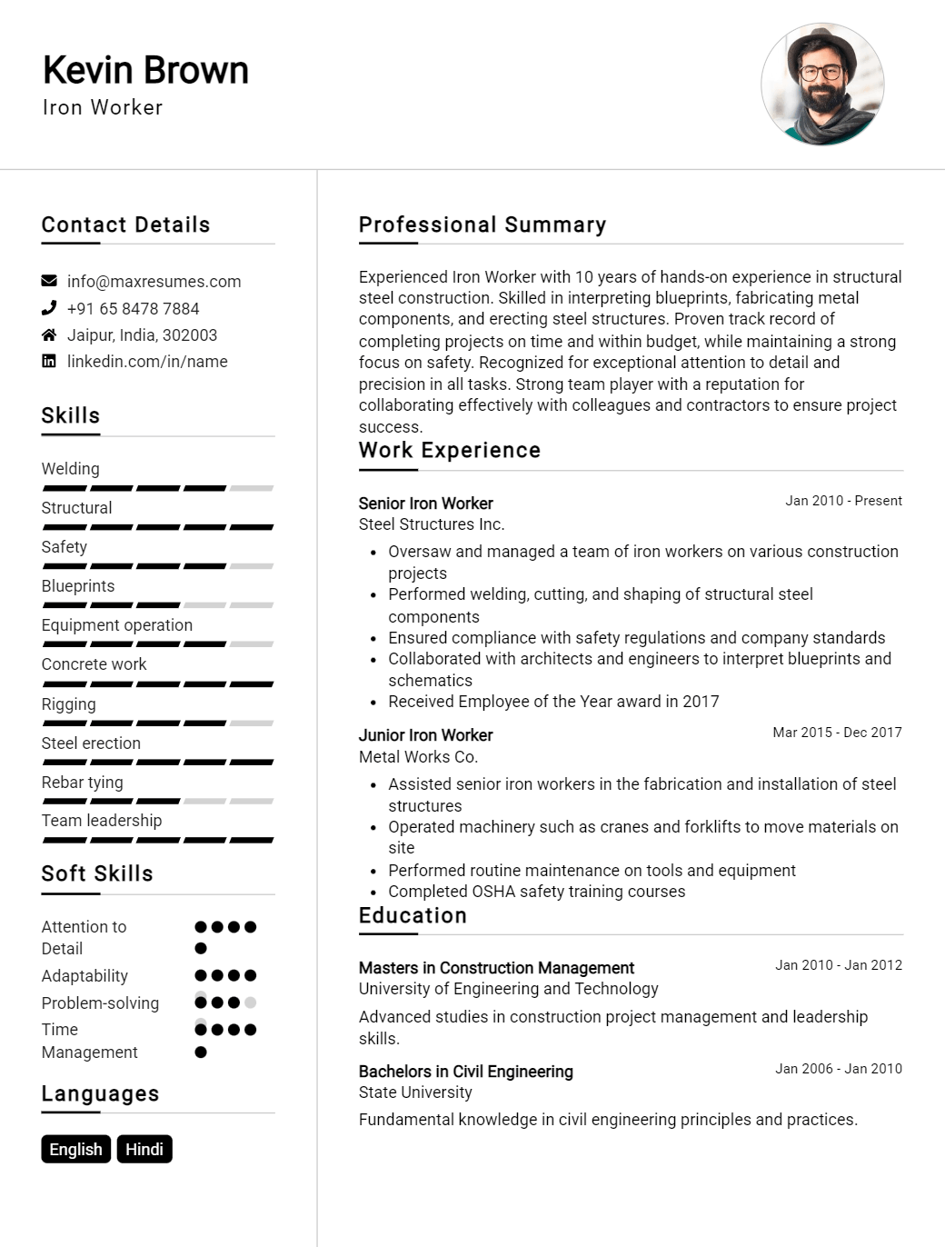 iron-worker-resume-sample