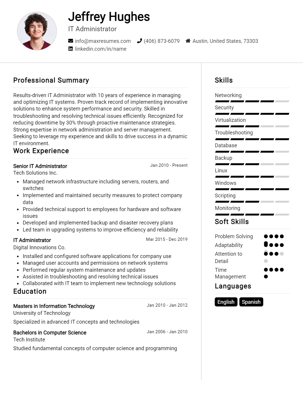 administrator-resume-sample