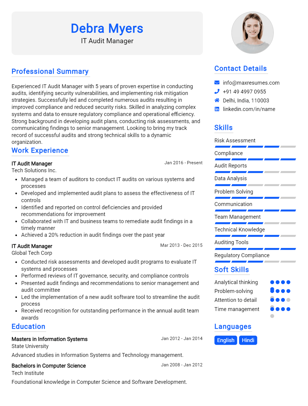 audit-manager-resume-sample