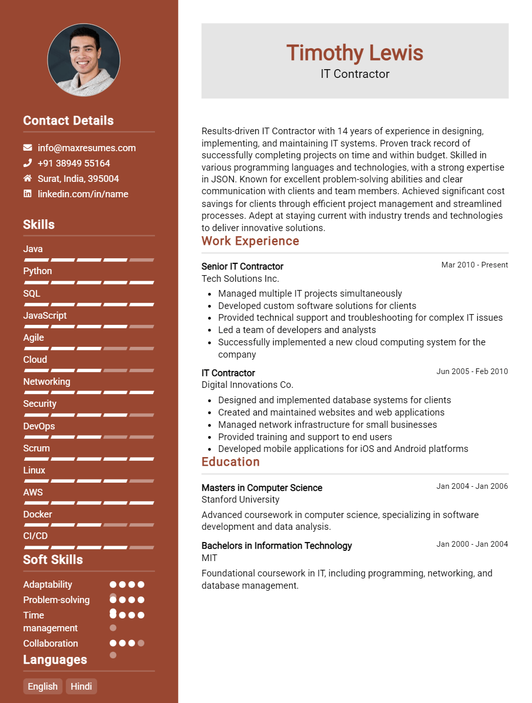 contractor-resume-sample