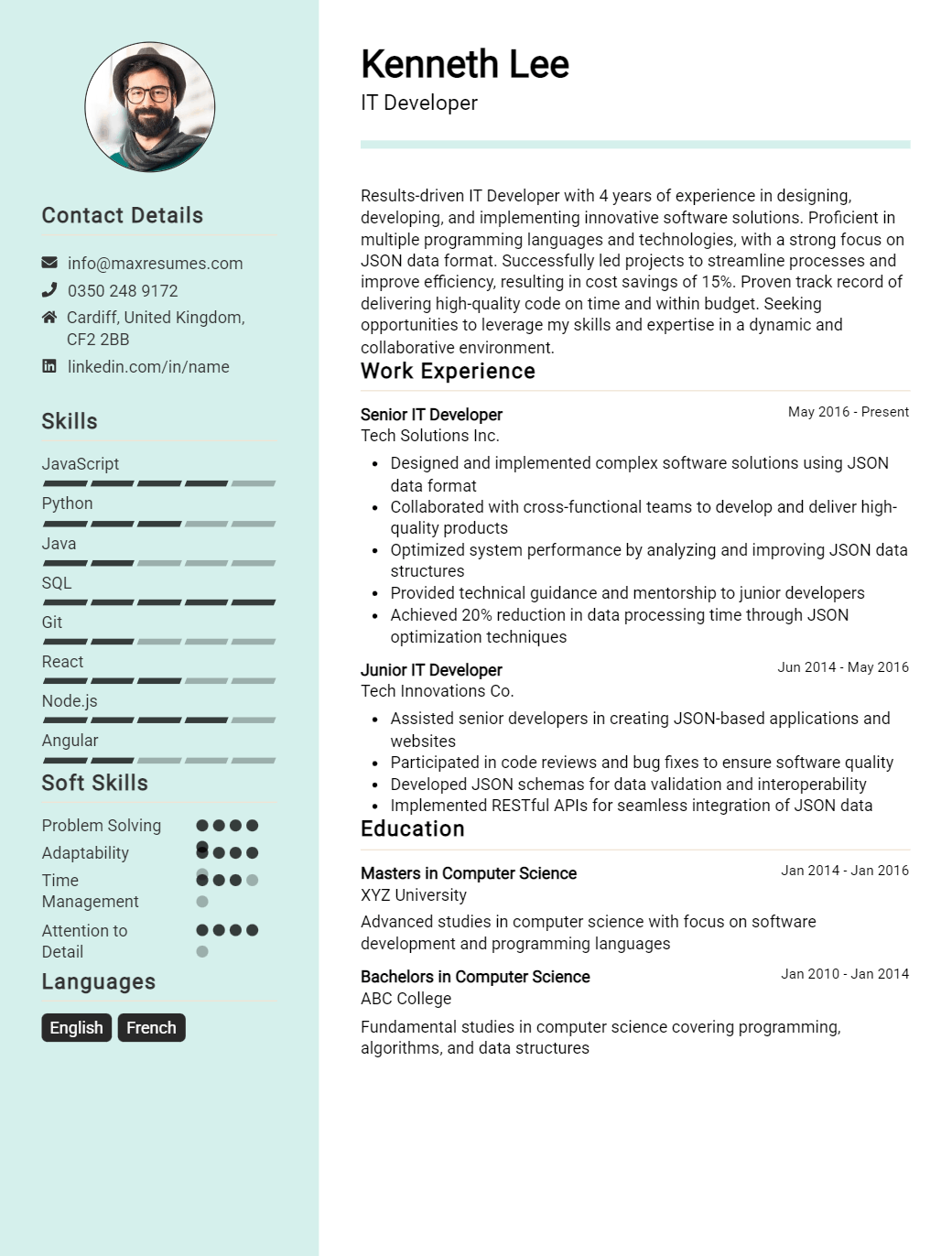 developer-resume-sample