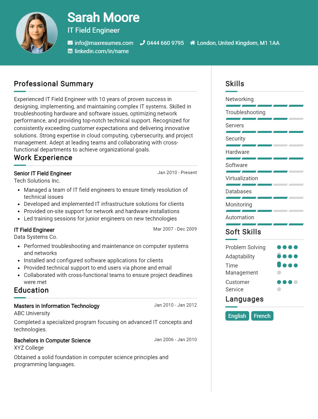 field-engineer-resume-sample