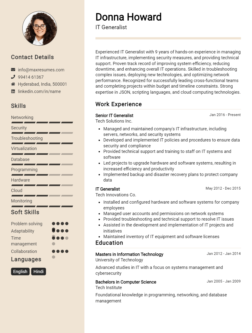 generalist-resume-sample