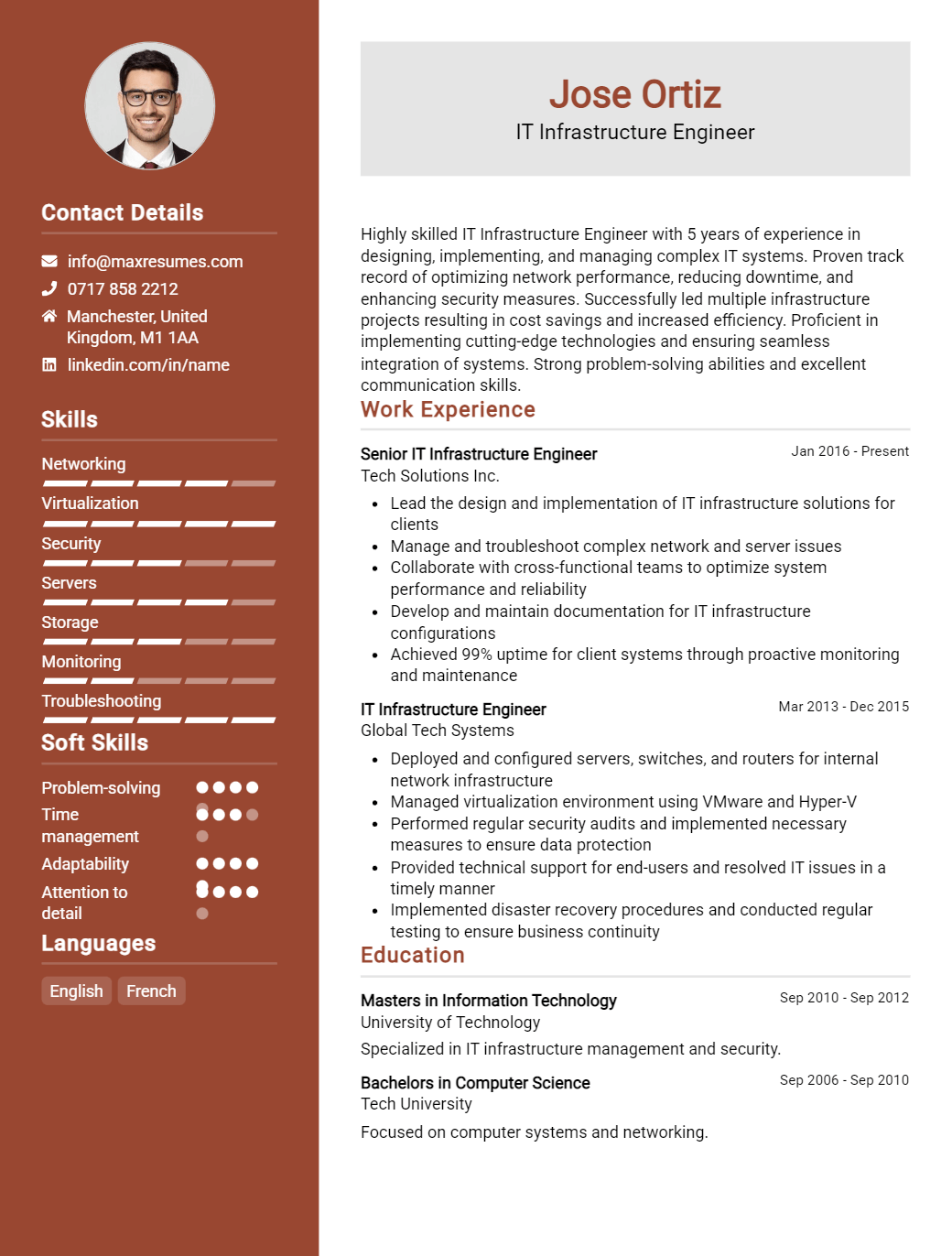 infrastructure-engineer-resume-sample