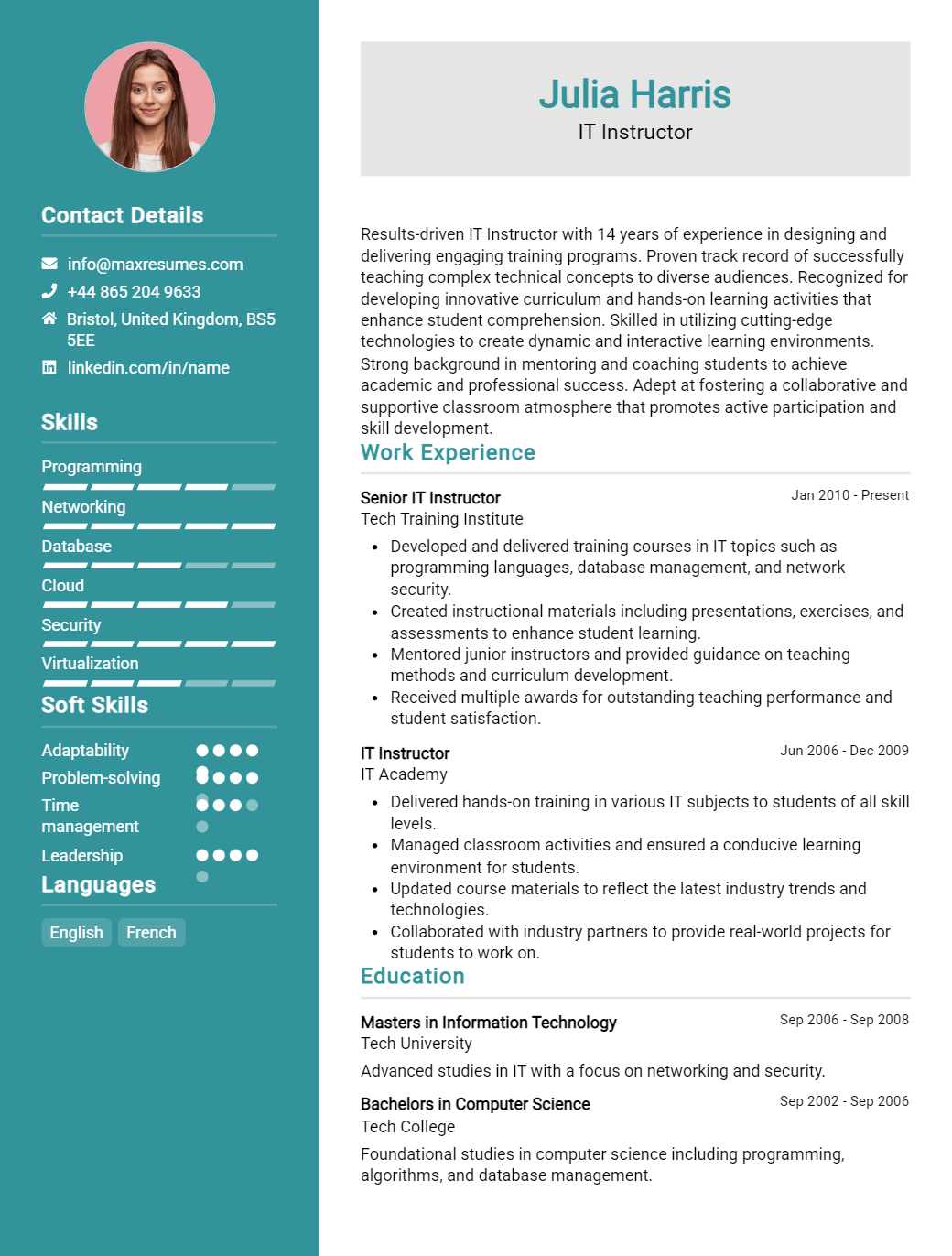 instructor-resume-sample