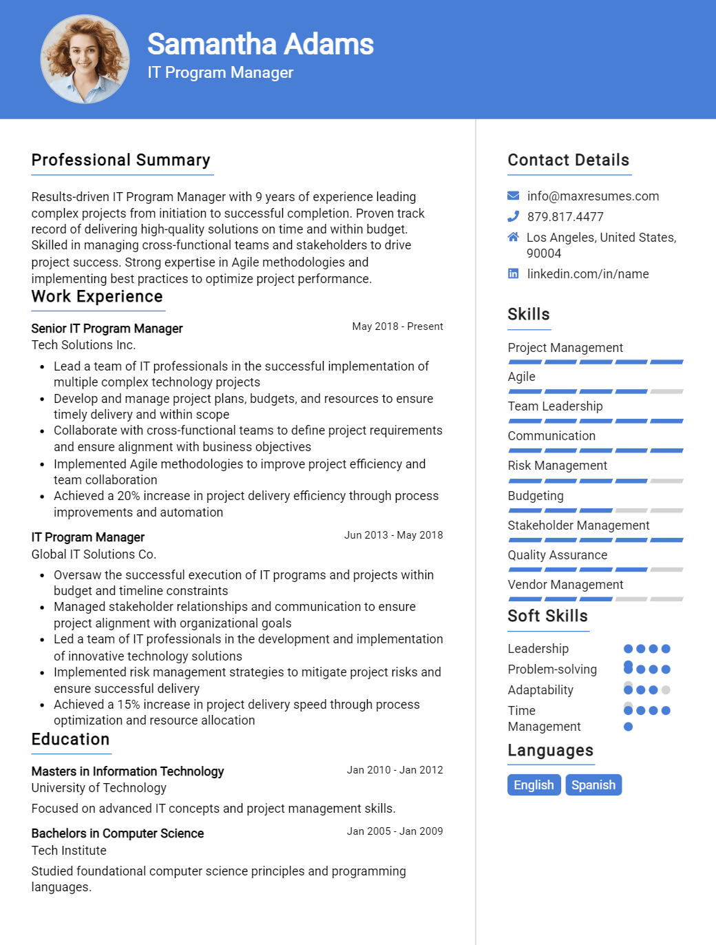 program-manager-resume-sample