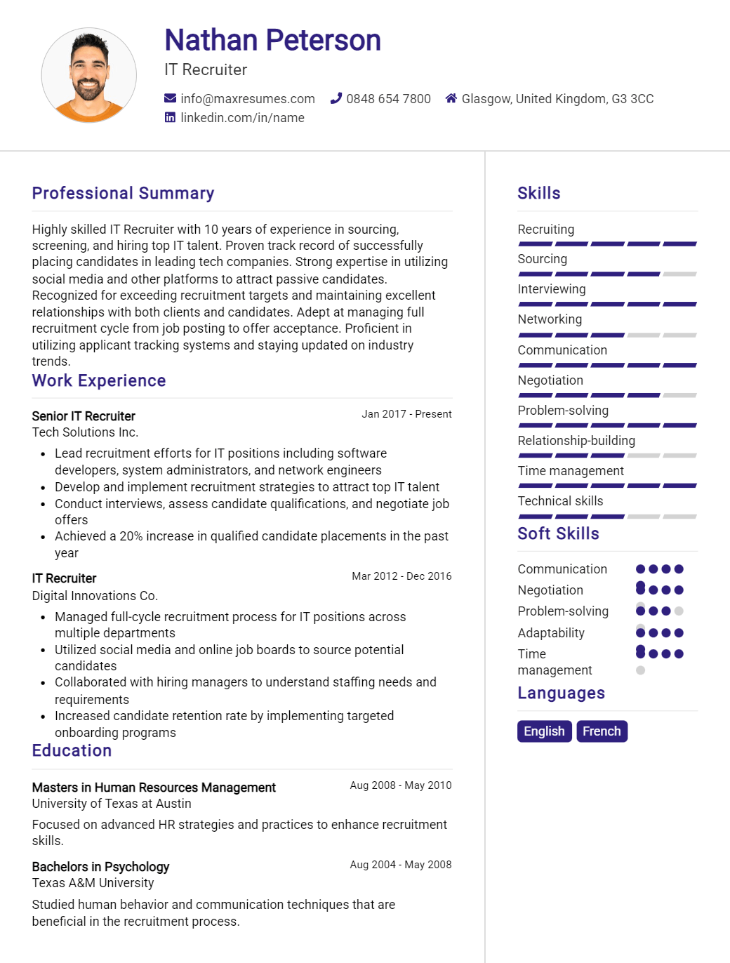 it-recruiter-resume-sample