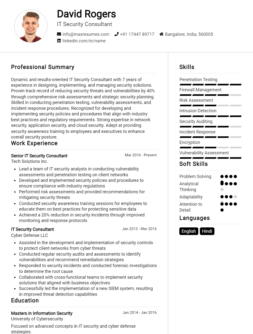 security-consultant-resume-sample