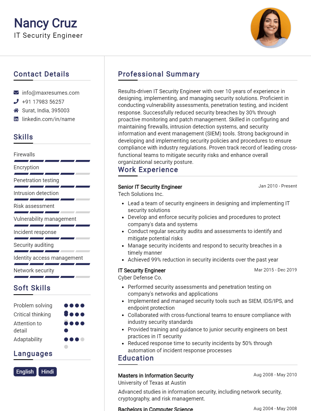 security-engineer-resume-sample
