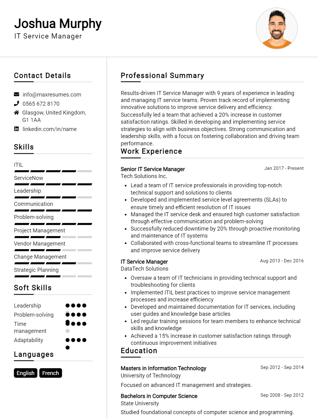 service-manager-resume-sample