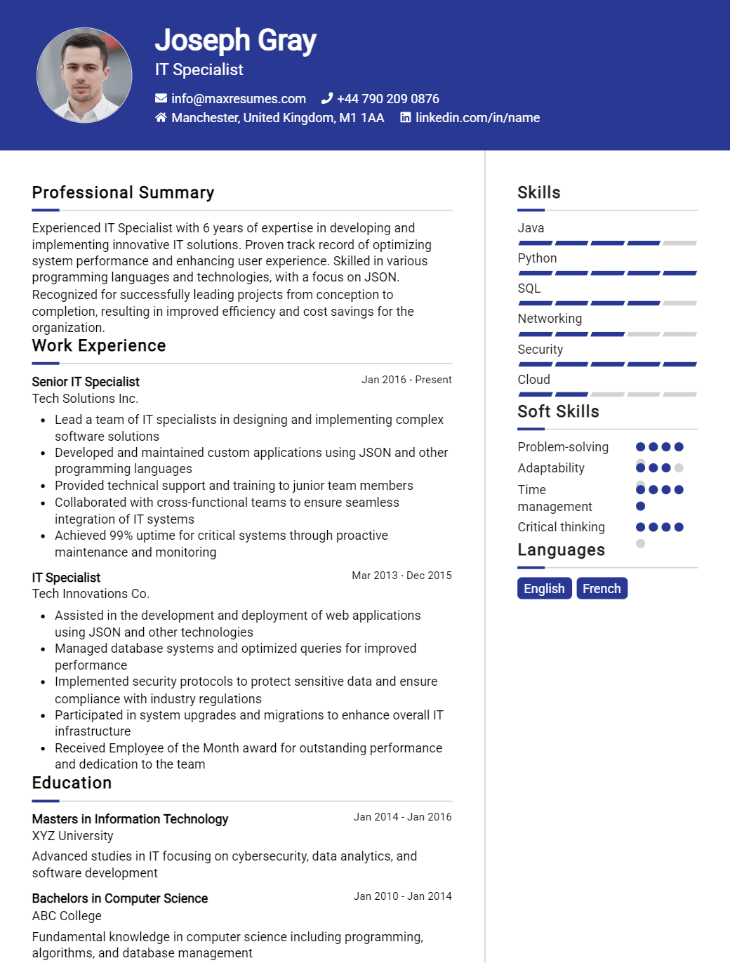 specialist-resume-sample