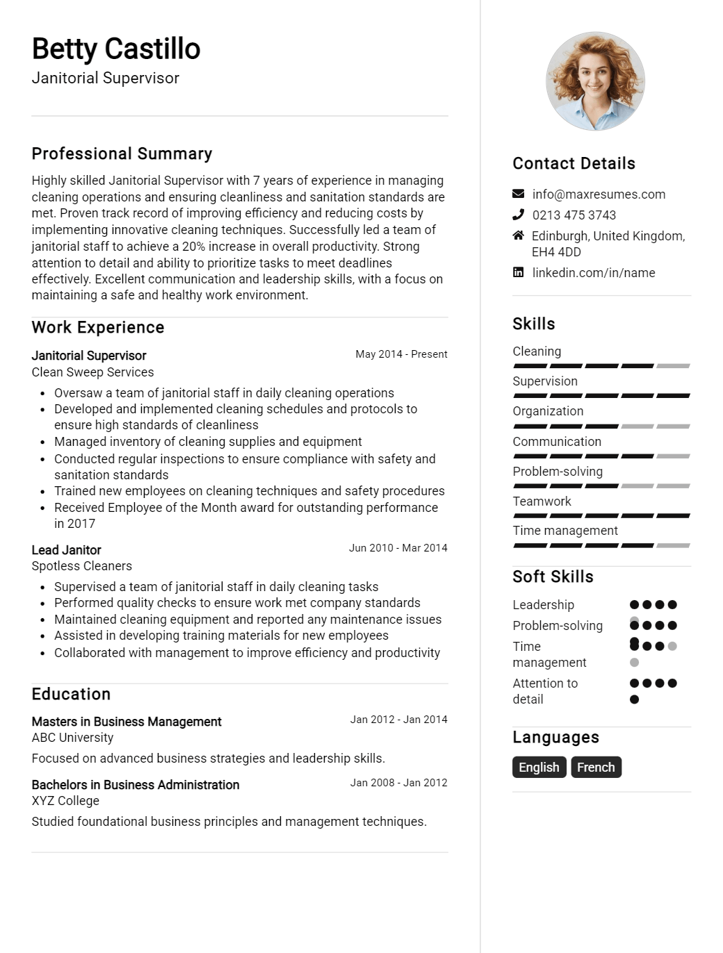 supervisor-resume-sample
