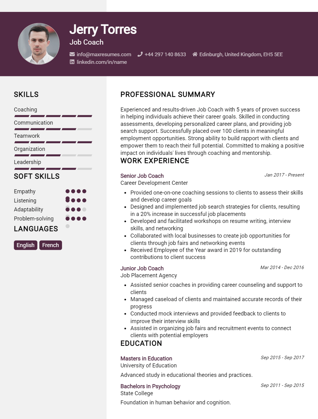 job-coach-resume-sample