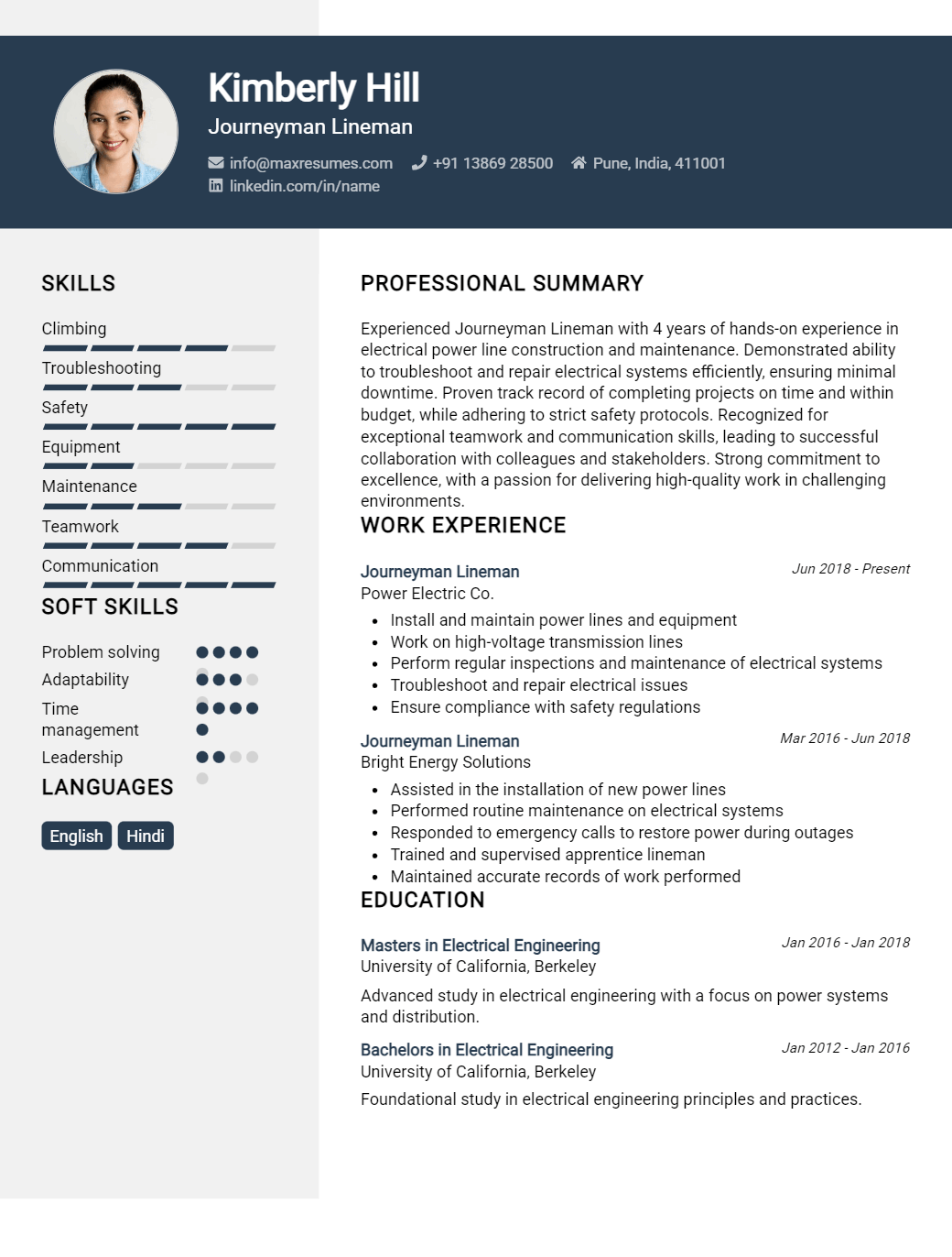 journeyman-lineman-resume-sample