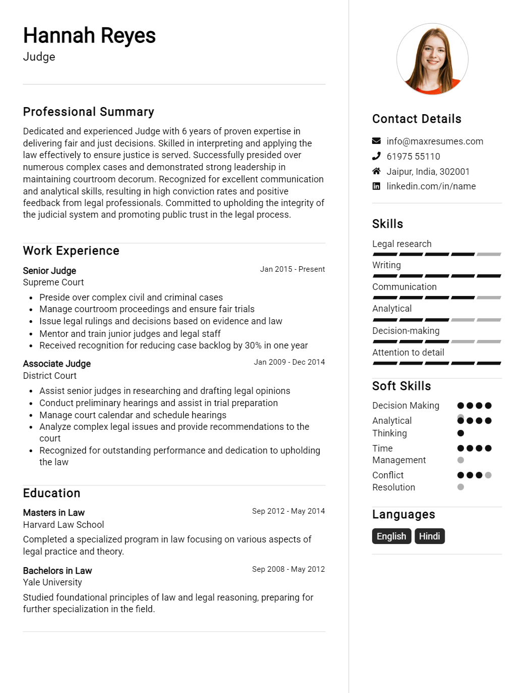 judge-resume-sample