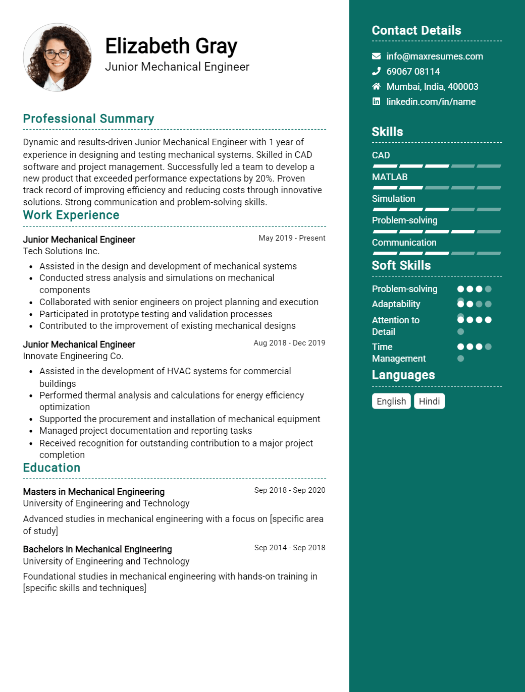 junior-mechanical-engineer-resume-sample