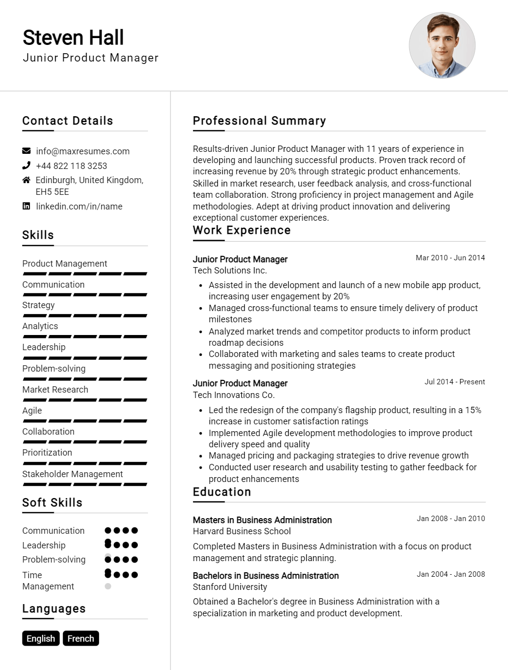 junior-product-manager-resume-sample