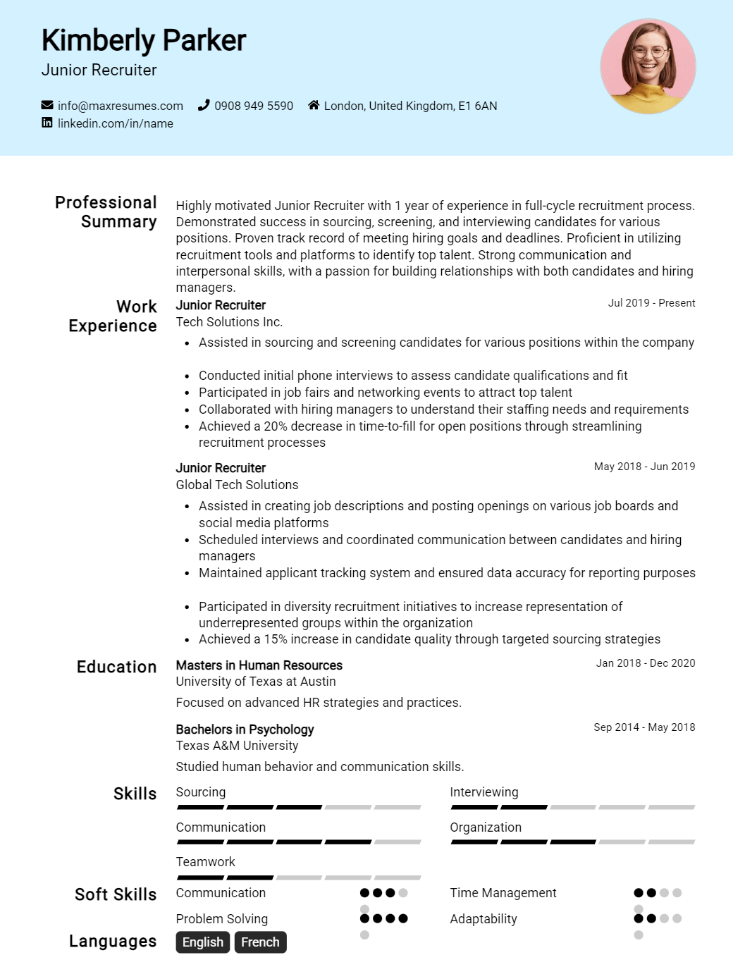 junior-recruiter-resume-sample