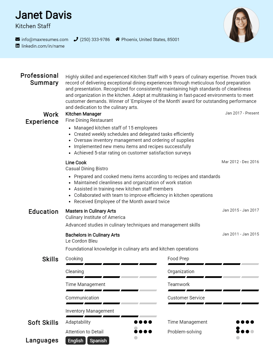 kitchen-staff-resume-sample