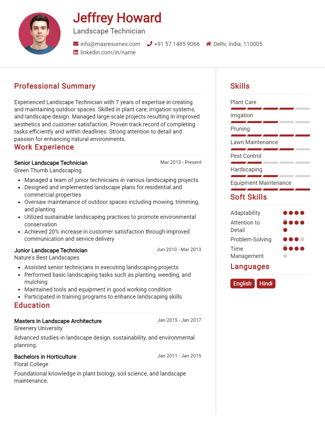 landscape-technician-resume-sample