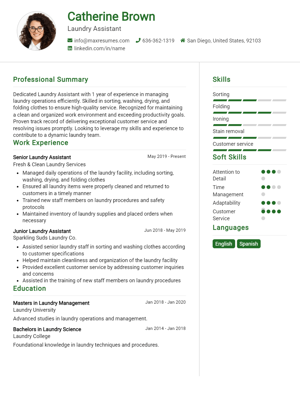 laundry-assistant-resume-sample